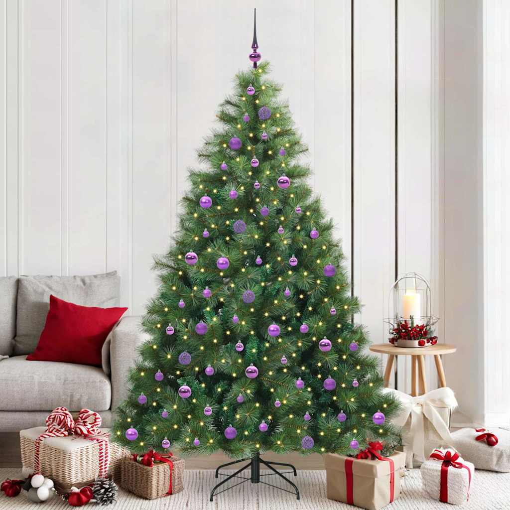 Artificial Christmas Tree with 300 LEDs Green 210 cm PE and PVC