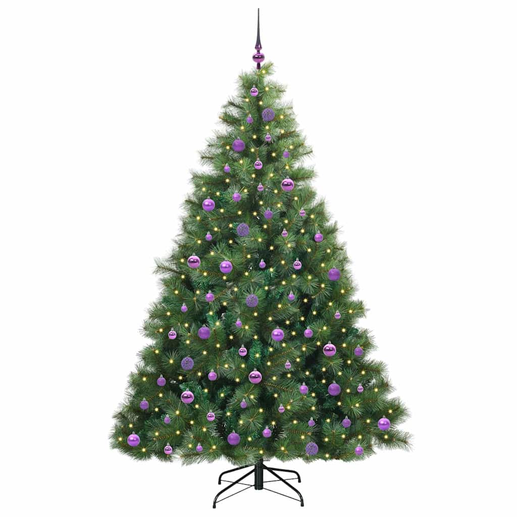 Artificial Christmas Tree with 300 LEDs Green 210 cm PE and PVC