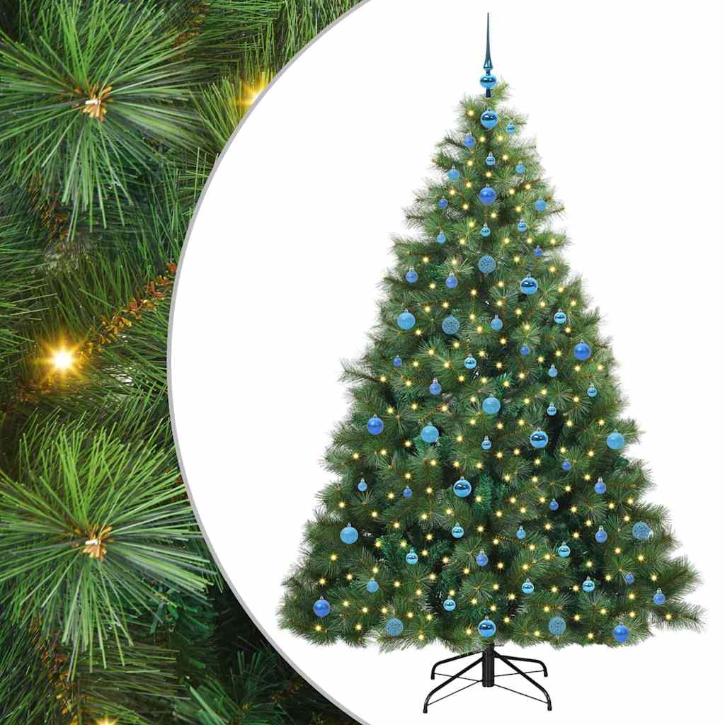 Artificial Christmas Tree with 300 LEDs Green 210 cm PE and PVC