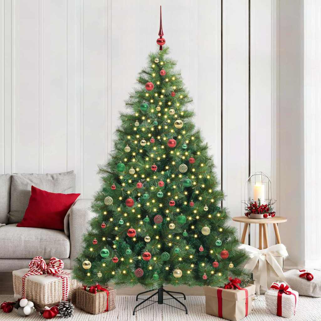 Artificial Christmas Tree with 300 LEDs Green 210 cm PE and PVC