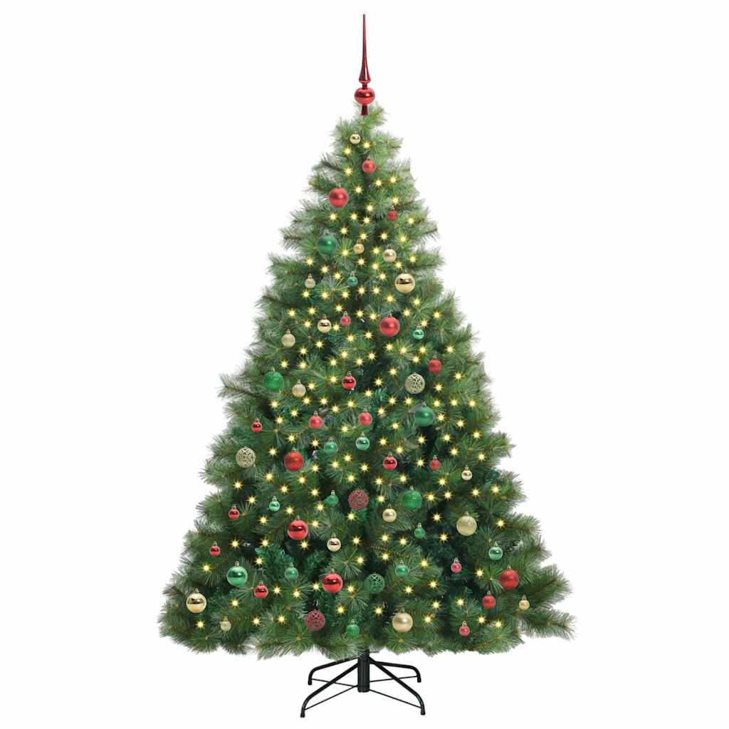 Artificial Christmas Tree with 300 LEDs Green 210 cm PE and PVC
