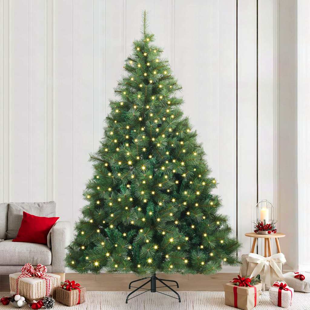 Artificial Christmas Tree with 300 LEDs Green 240 cm PE and PVC
