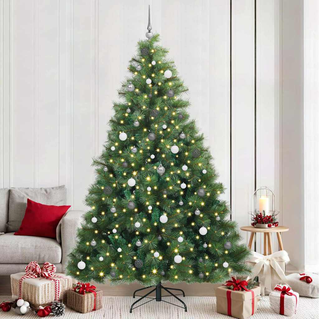 Artificial Christmas Tree with 300 LEDs Green 240 cm PE and PVC