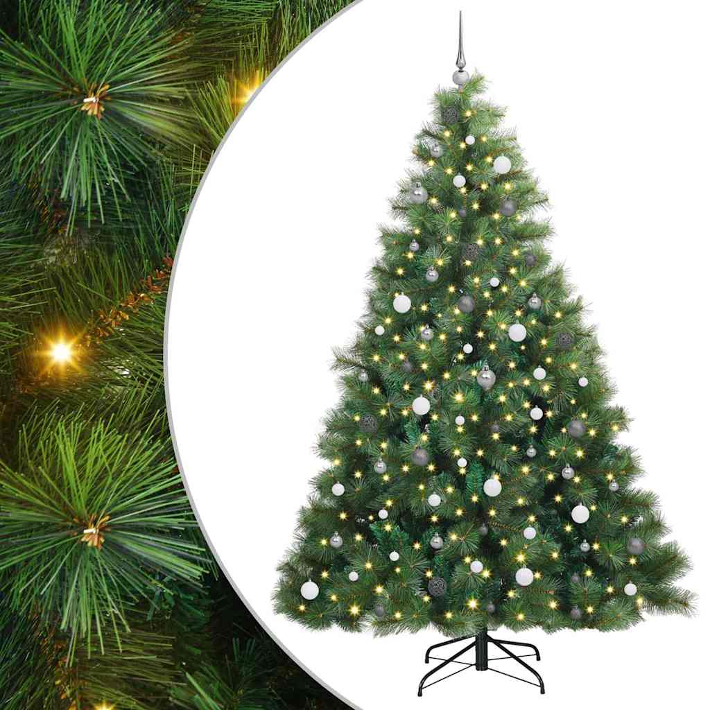 Artificial Christmas Tree with 300 LEDs Green 240 cm PE and PVC