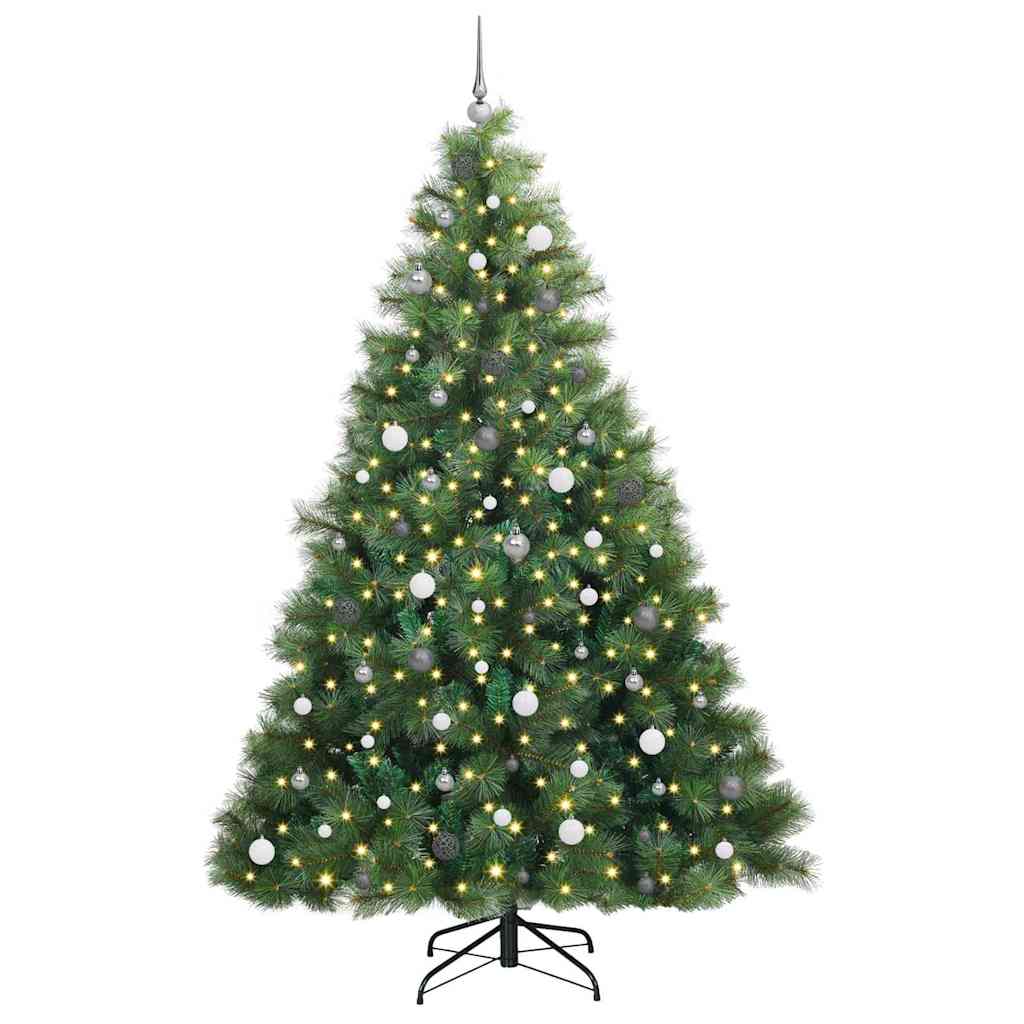 Artificial Christmas Tree with 300 LEDs Green 240 cm PE and PVC