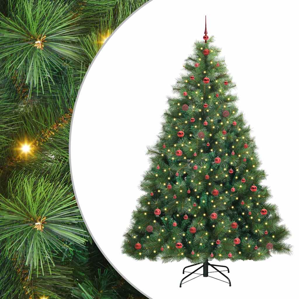 Artificial Christmas Tree with 300 LEDs Green 240 cm PE and PVC