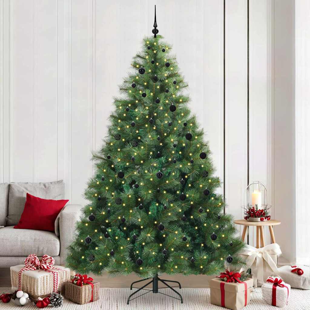 Artificial Christmas Tree with 300 LEDs Green 240 cm PE and PVC