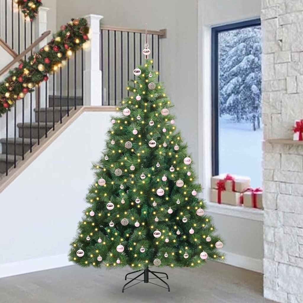 Artificial Christmas Tree with 300 LEDs Green 240 cm PE and PVC