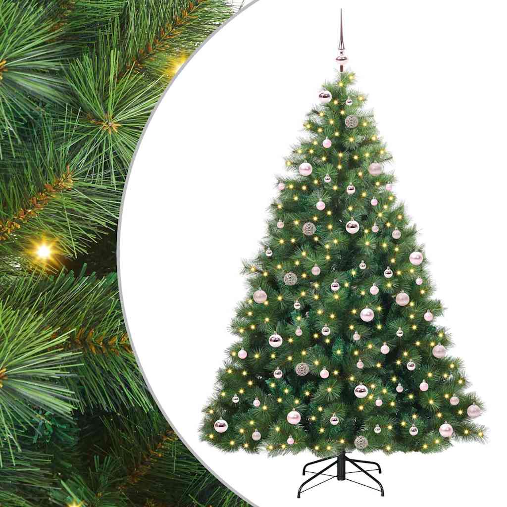 Artificial Christmas Tree with 300 LEDs Green 240 cm PE and PVC