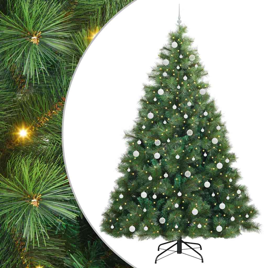 Artificial Christmas Tree with 300 LEDs Green 240 cm PE and PVC