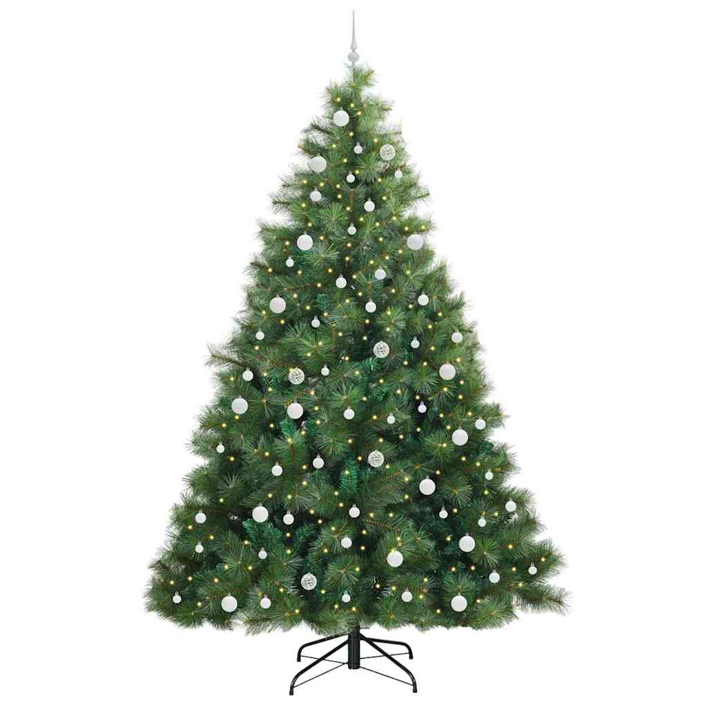 Artificial Christmas Tree with 300 LEDs Green 240 cm PE and PVC