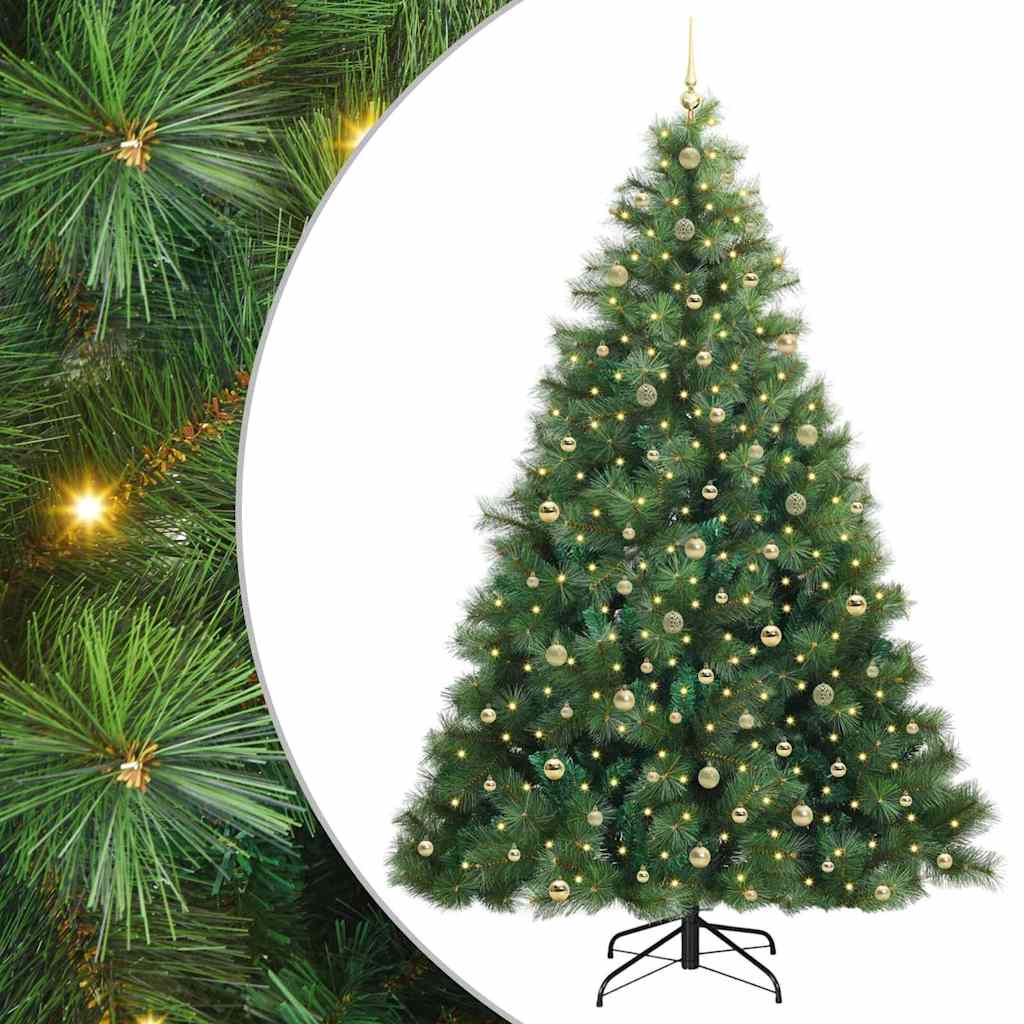 Artificial Christmas Tree with 300 LEDs Green 240 cm PE and PVC