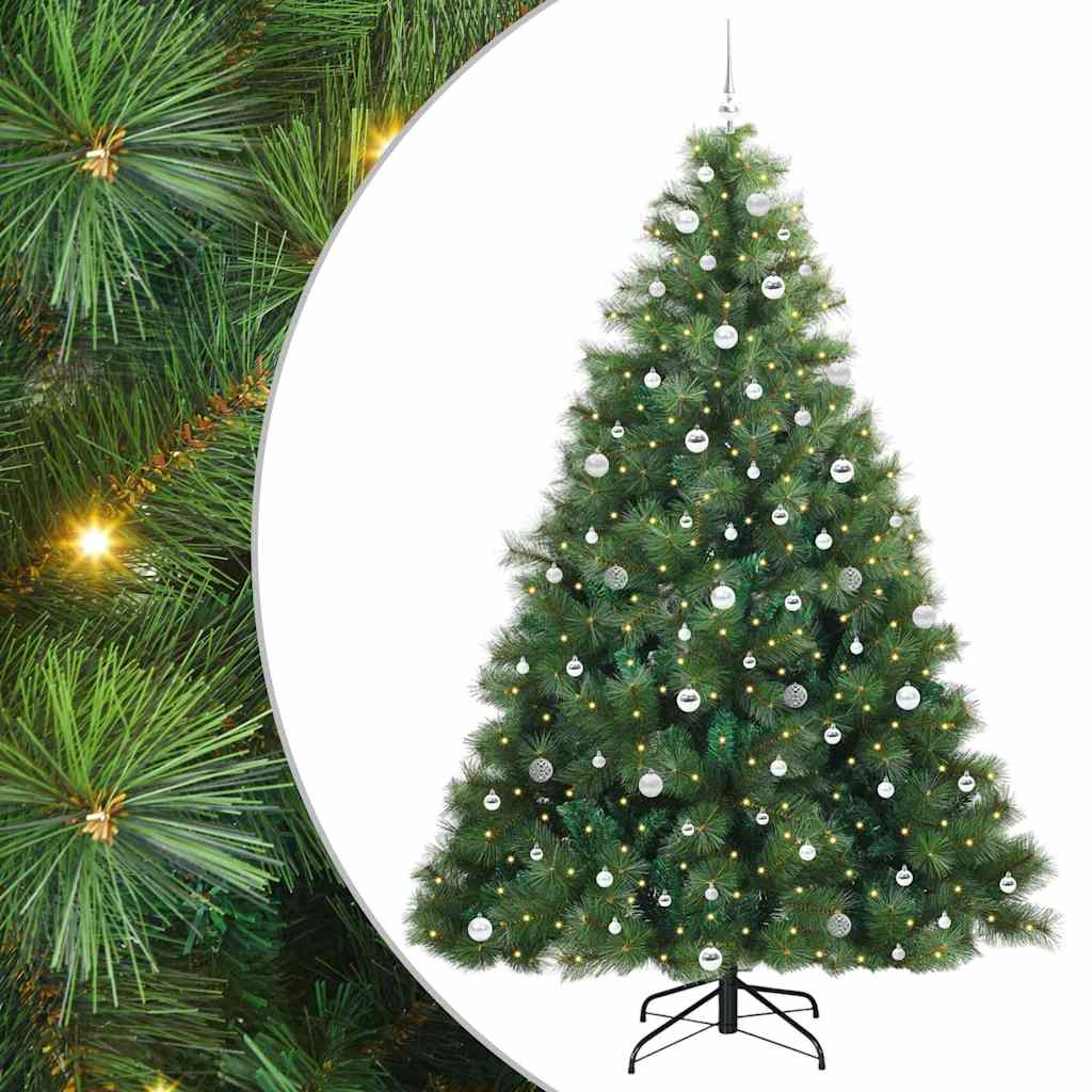 Artificial Christmas Tree with 300 LEDs Green 240 cm PE and PVC