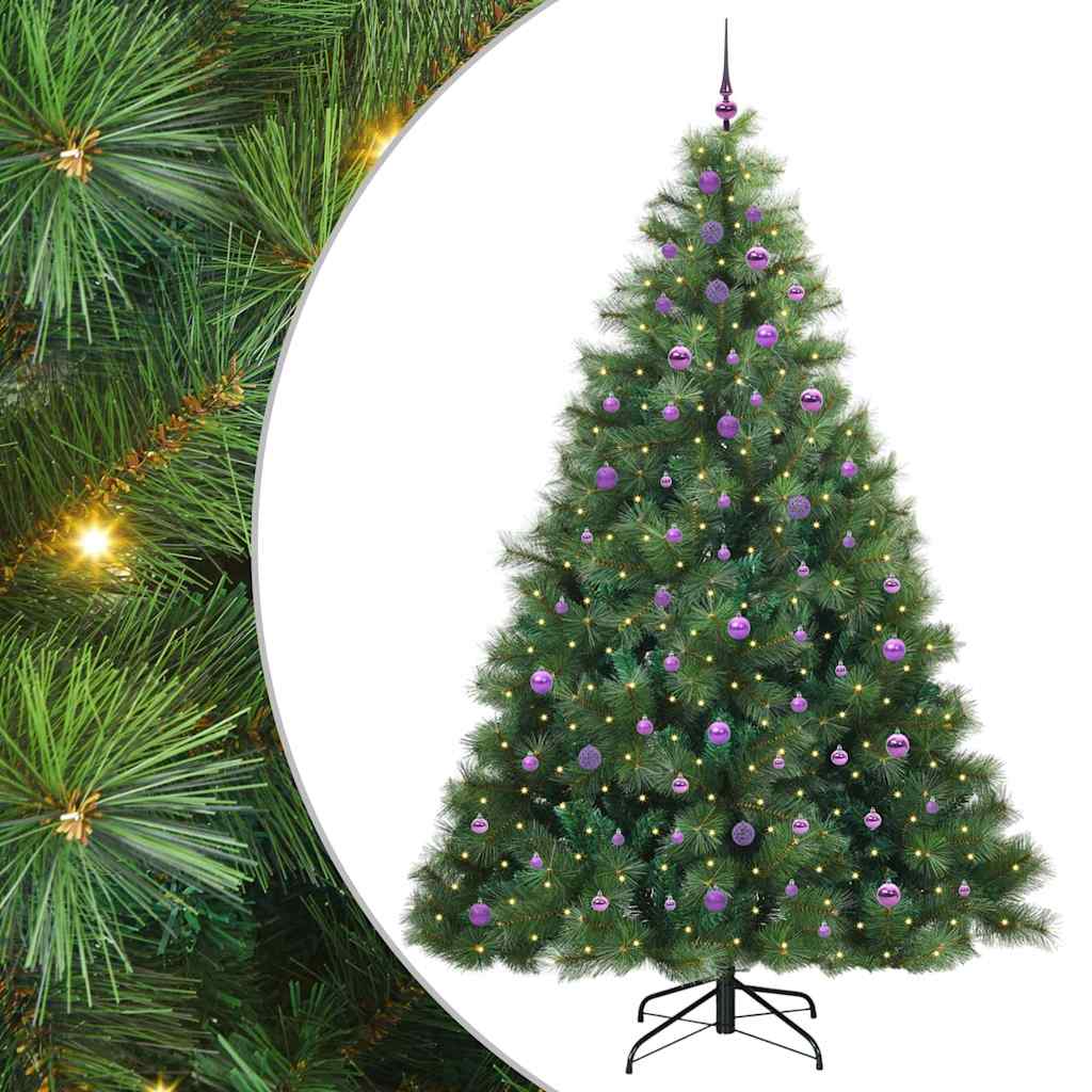 Artificial Christmas Tree with 300 LEDs Green 240 cm PE and PVC