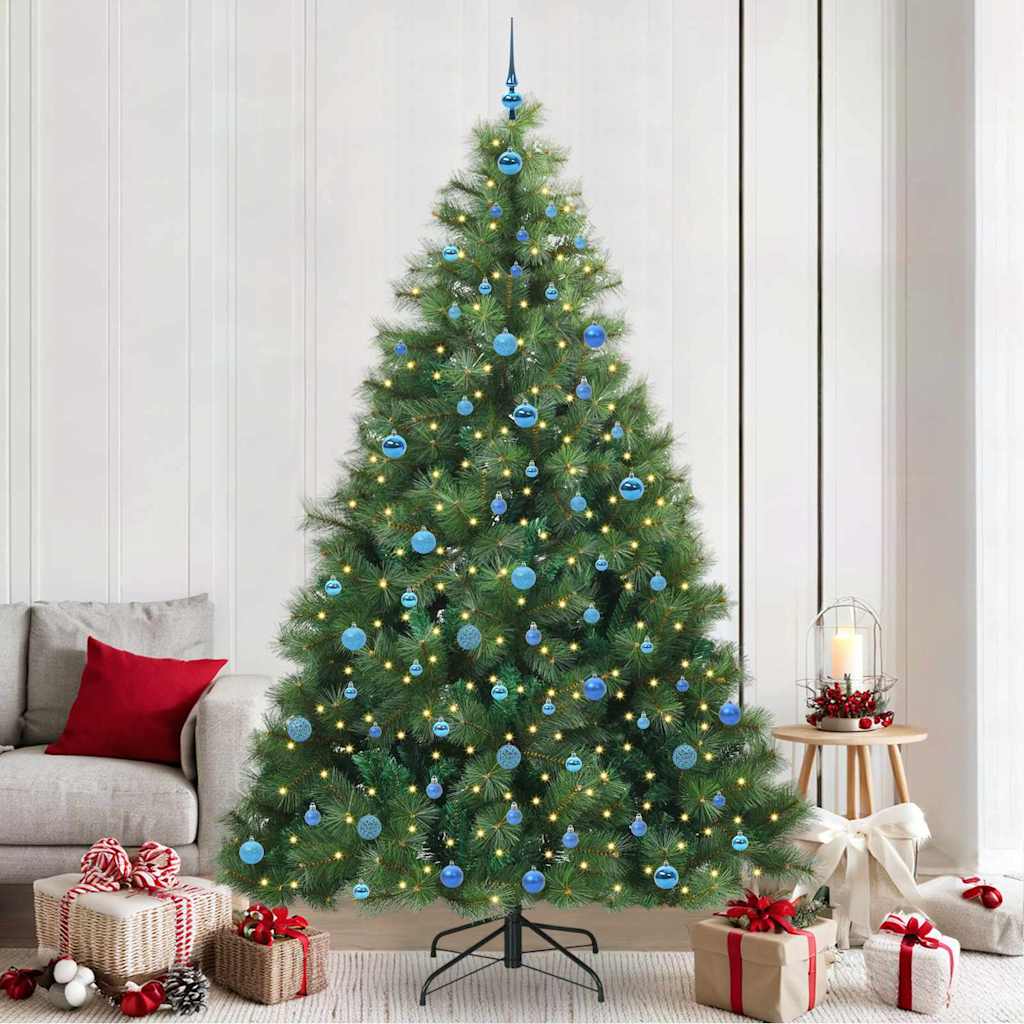 Artificial Christmas Tree with 300 LEDs Green 240 cm PE and PVC