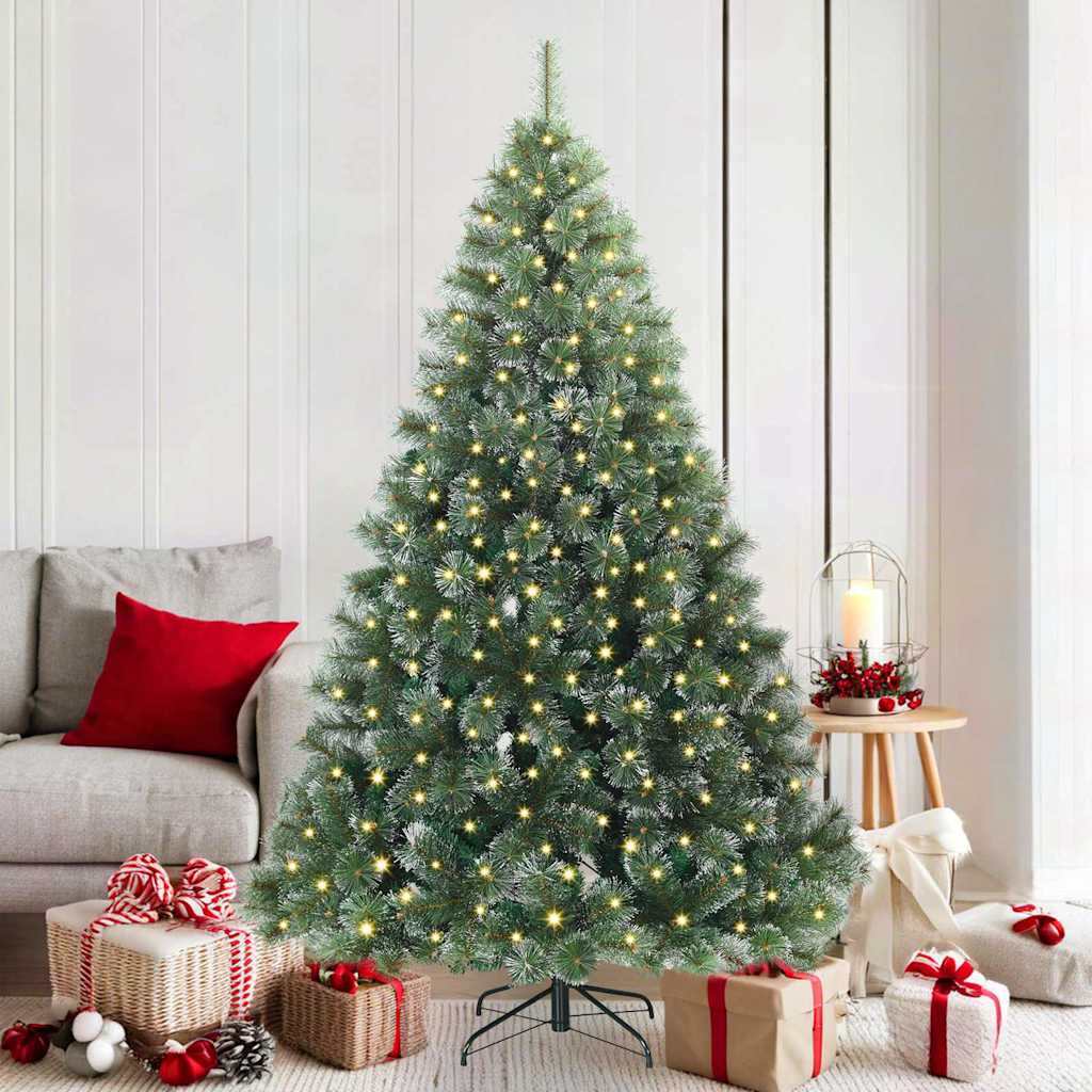 Artificial Christmas Tree with 300 LEDs Green 180 cm PE and PVC