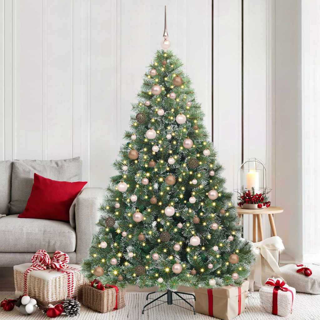 Artificial Christmas Tree with 300 LEDs Green 180 cm PE and PVC