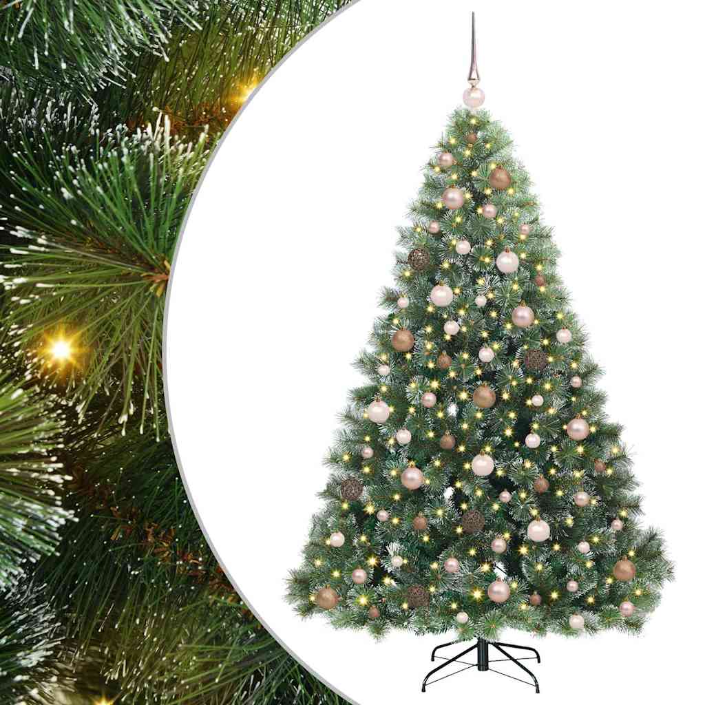 Artificial Christmas Tree with 300 LEDs Green 180 cm PE and PVC