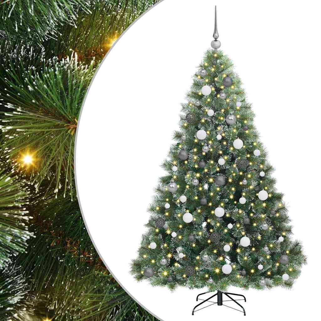 Artificial Christmas Tree with 300 LEDs Green 180 cm PE and PVC