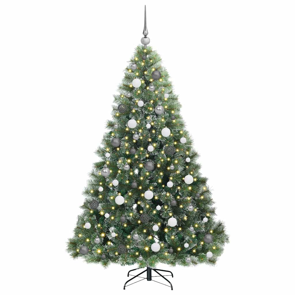 Artificial Christmas Tree with 300 LEDs Green 180 cm PE and PVC