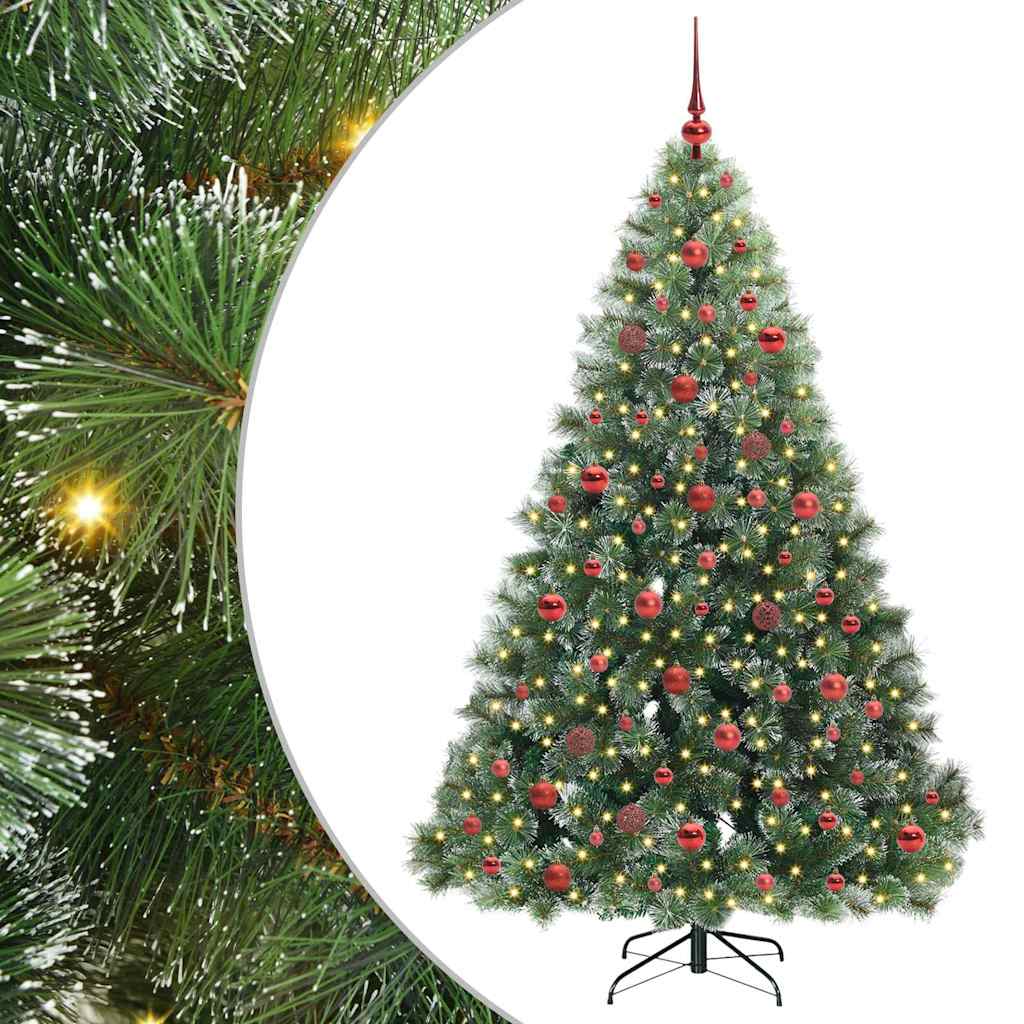 Artificial Christmas Tree with 300 LEDs Green 180 cm PE and PVC