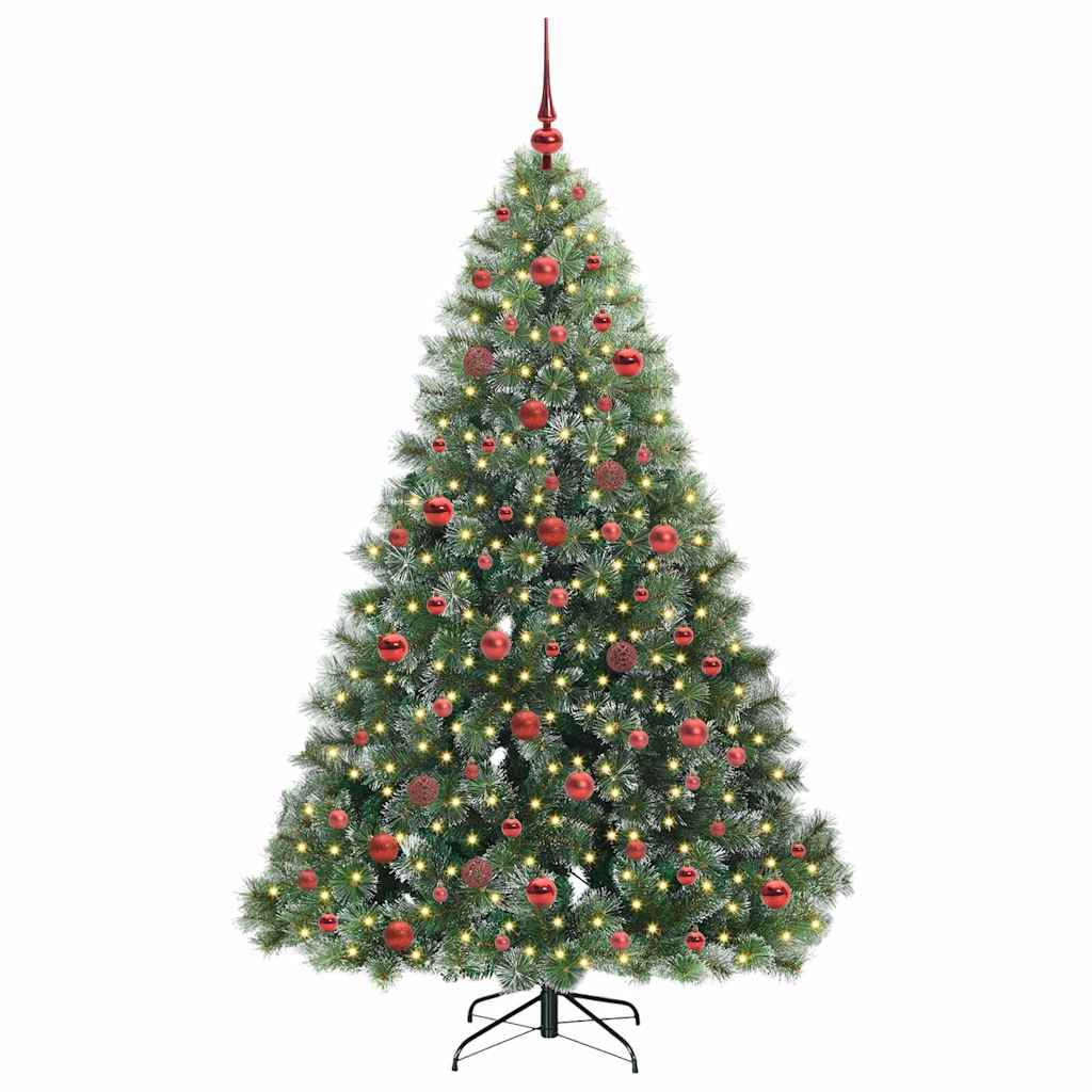 Artificial Christmas Tree with 300 LEDs Green 180 cm PE and PVC