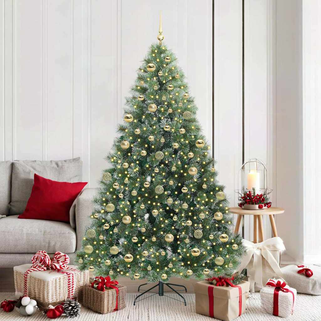 Artificial Christmas Tree with 300 LEDs Green 180 cm PE and PVC