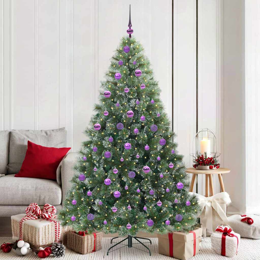Artificial Christmas Tree with 300 LEDs Green 180 cm PE and PVC