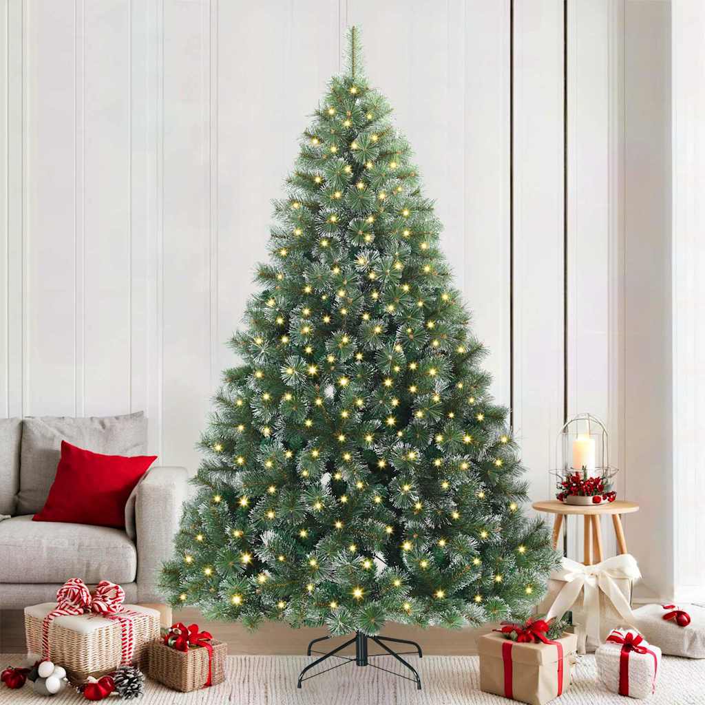 Artificial Christmas Tree with 300 LEDs Green 210 cm PE and PVC