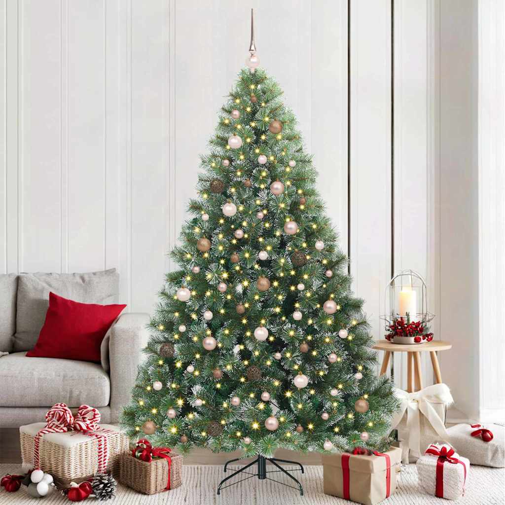 Artificial Christmas Tree with 300 LEDs Green 210 cm PE and PVC