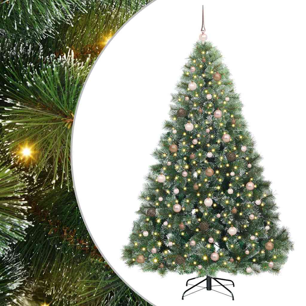 Artificial Christmas Tree with 300 LEDs Green 210 cm PE and PVC
