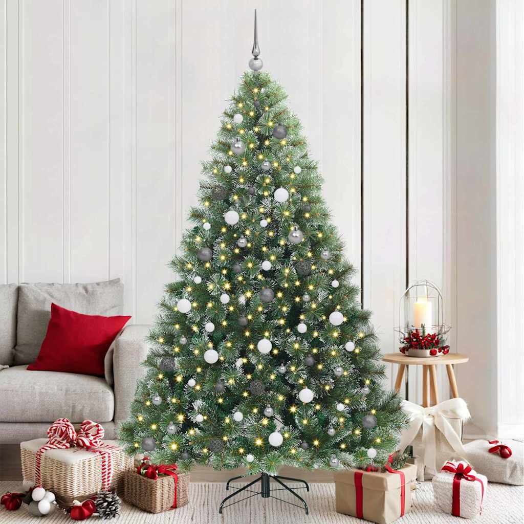 Artificial Christmas Tree with 300 LEDs Green 210 cm PE and PVC