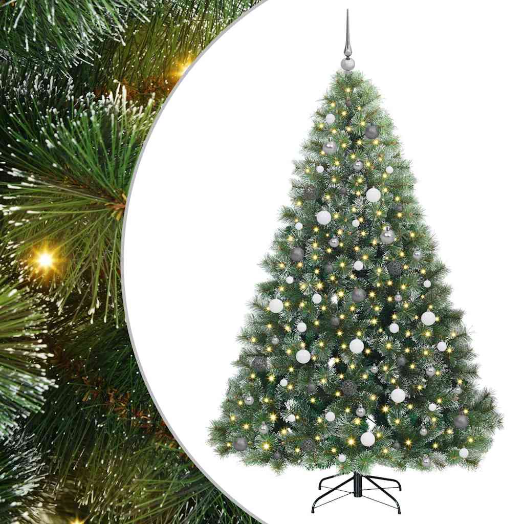 Artificial Christmas Tree with 300 LEDs Green 210 cm PE and PVC