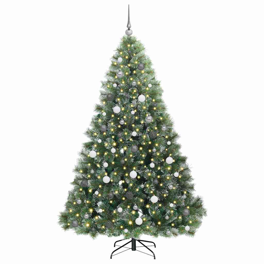 Artificial Christmas Tree with 300 LEDs Green 210 cm PE and PVC