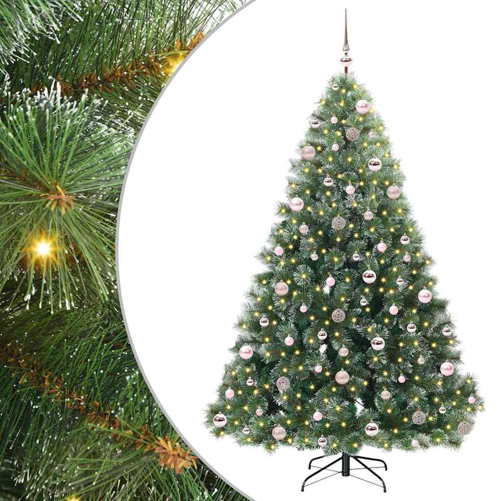 Artificial Christmas Tree with 300 LEDs Green 210 cm PE and PVC