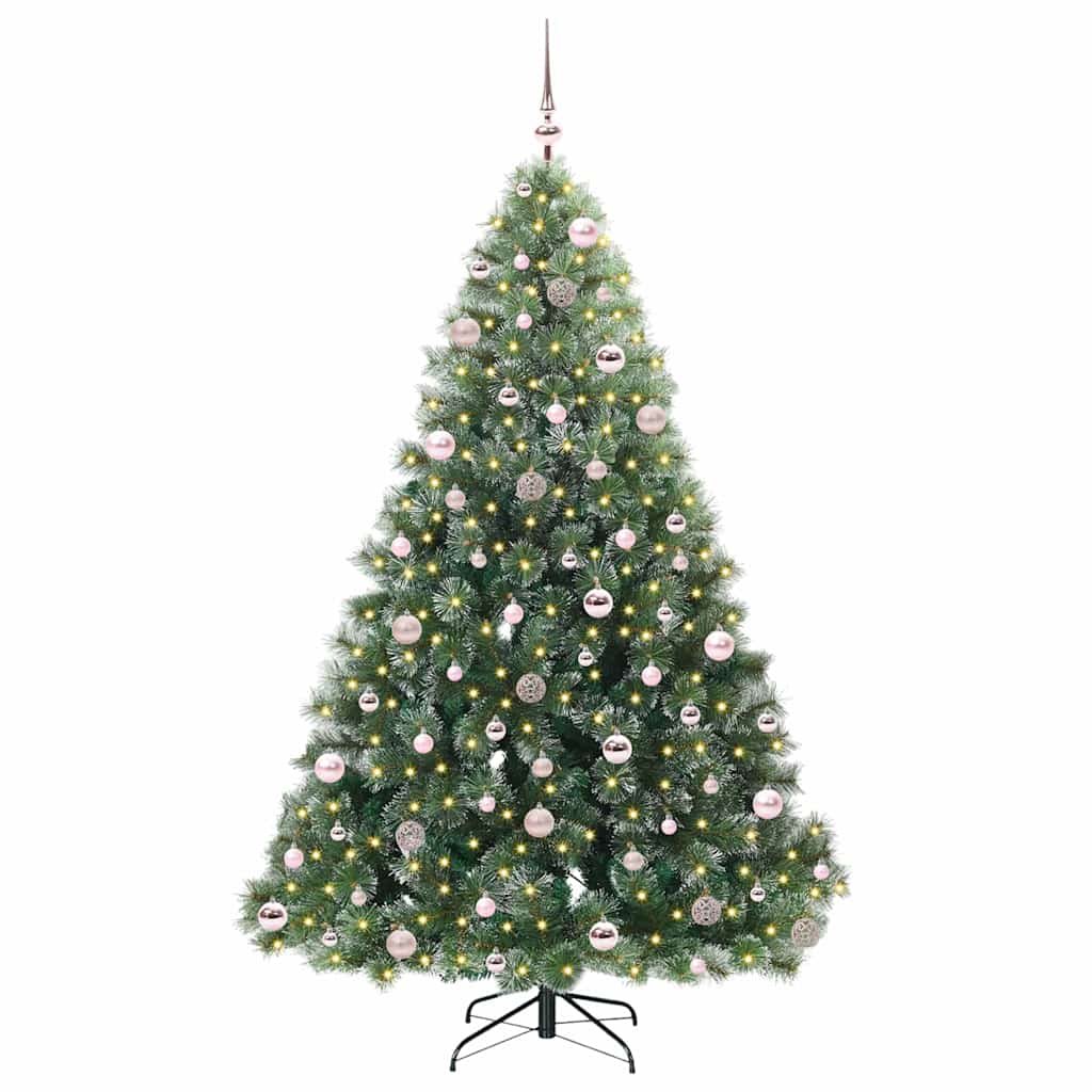 Artificial Christmas Tree with 300 LEDs Green 210 cm PE and PVC