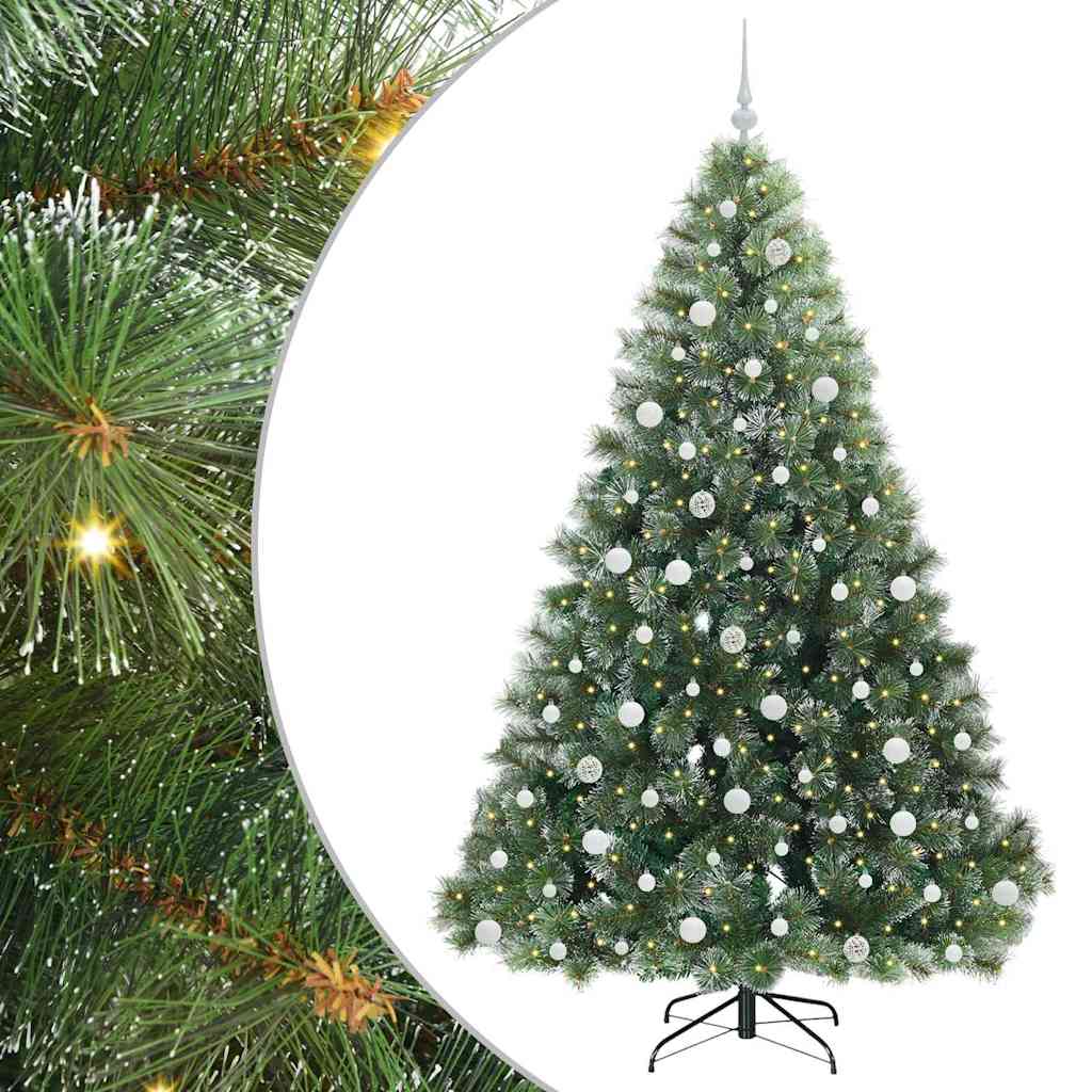 Artificial Christmas Tree with 300 LEDs Green 210 cm PE and PVC