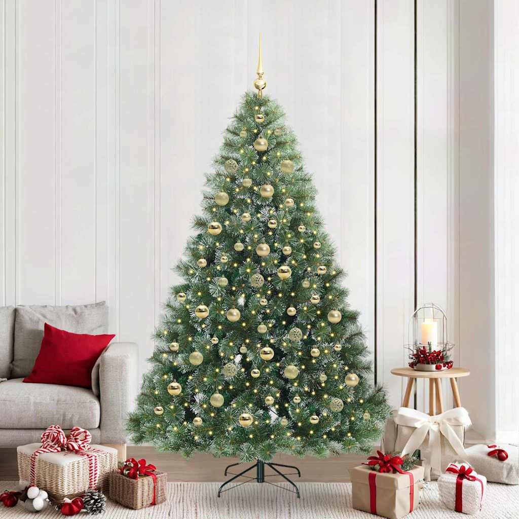Artificial Christmas Tree with 300 LEDs Green 210 cm PE and PVC