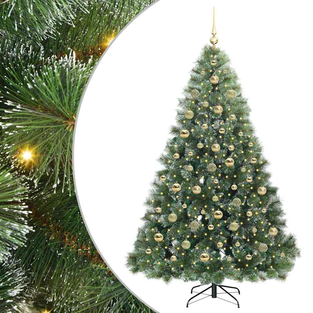 Artificial Christmas Tree with 300 LEDs Green 210 cm PE and PVC