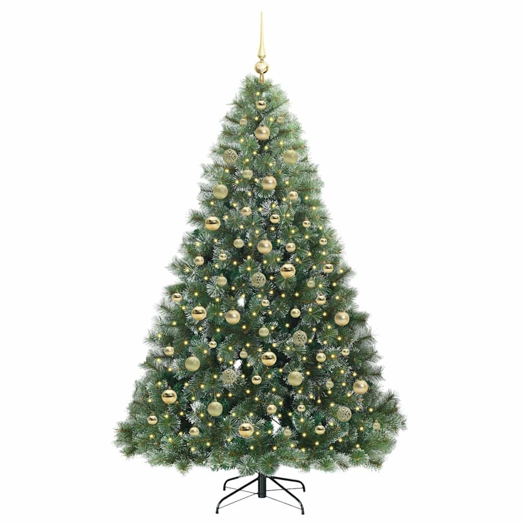 Artificial Christmas Tree with 300 LEDs Green 210 cm PE and PVC