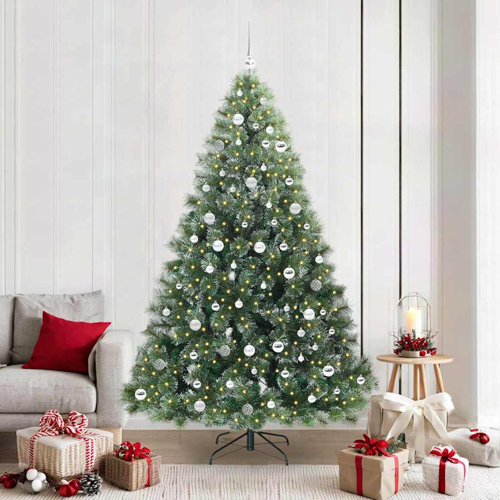 Artificial Christmas Tree with 300 LEDs Green 210 cm PE and PVC