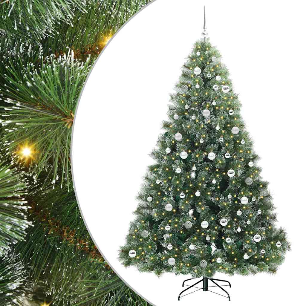 Artificial Christmas Tree with 300 LEDs Green 210 cm PE and PVC
