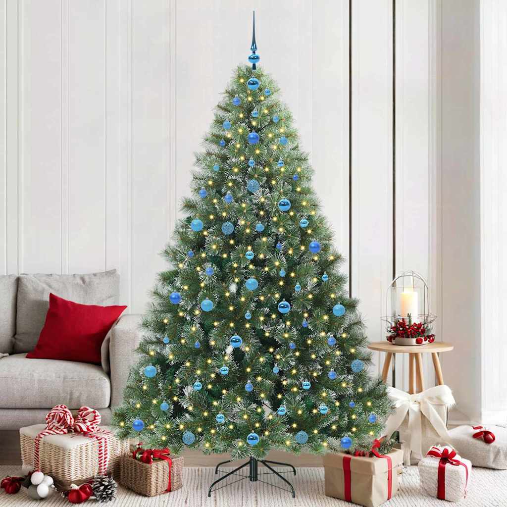 Artificial Christmas Tree with 300 LEDs Green 210 cm PE and PVC