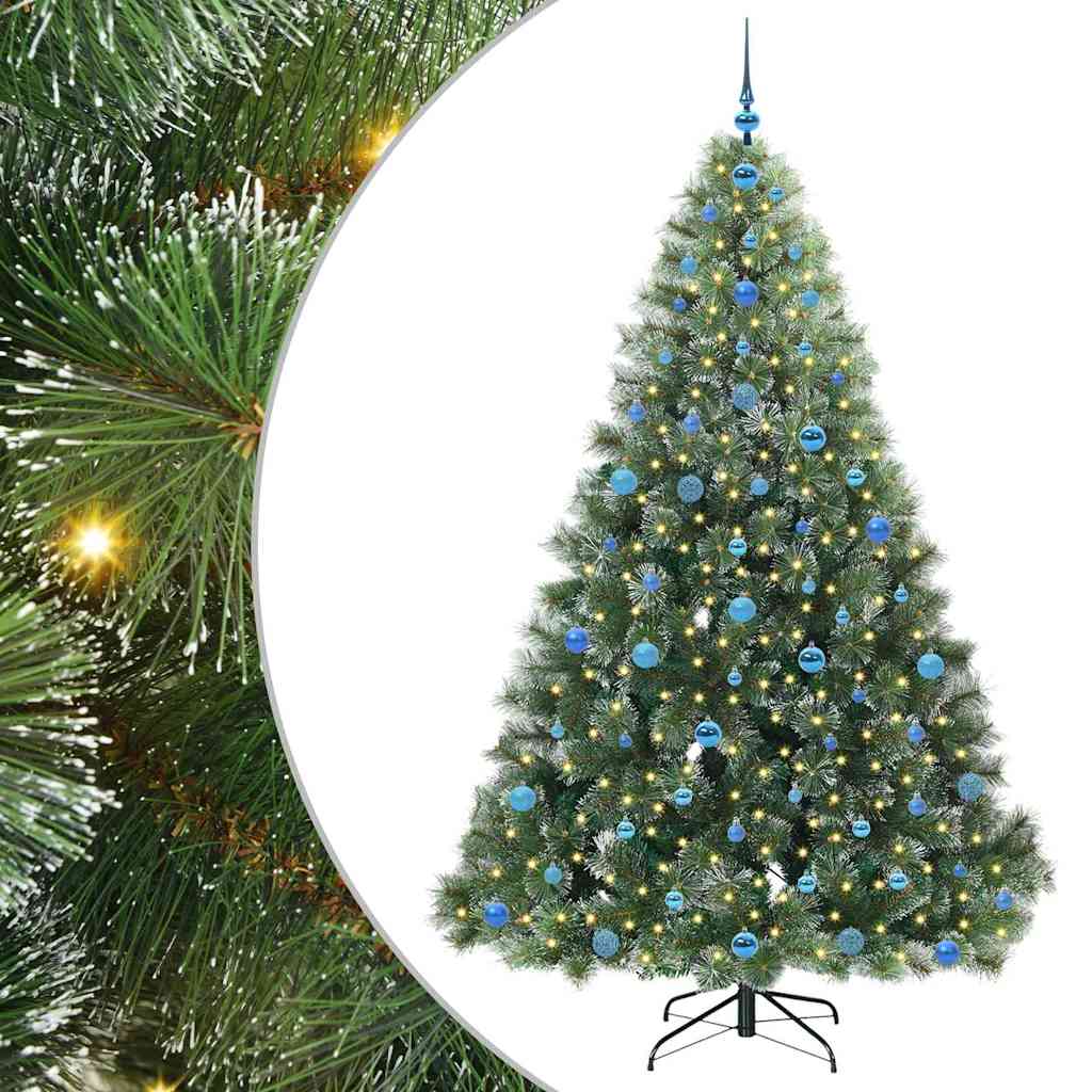 Artificial Christmas Tree with 300 LEDs Green 210 cm PE and PVC