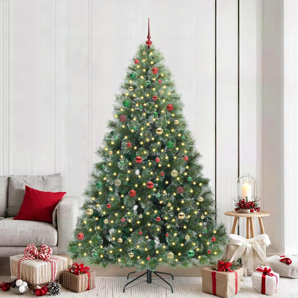 Artificial Christmas Tree with 300 LEDs Green 210 cm PE and PVC