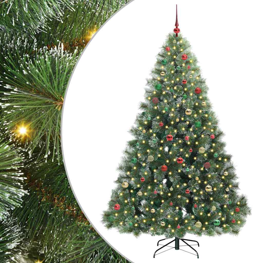Artificial Christmas Tree with 300 LEDs Green 210 cm PE and PVC