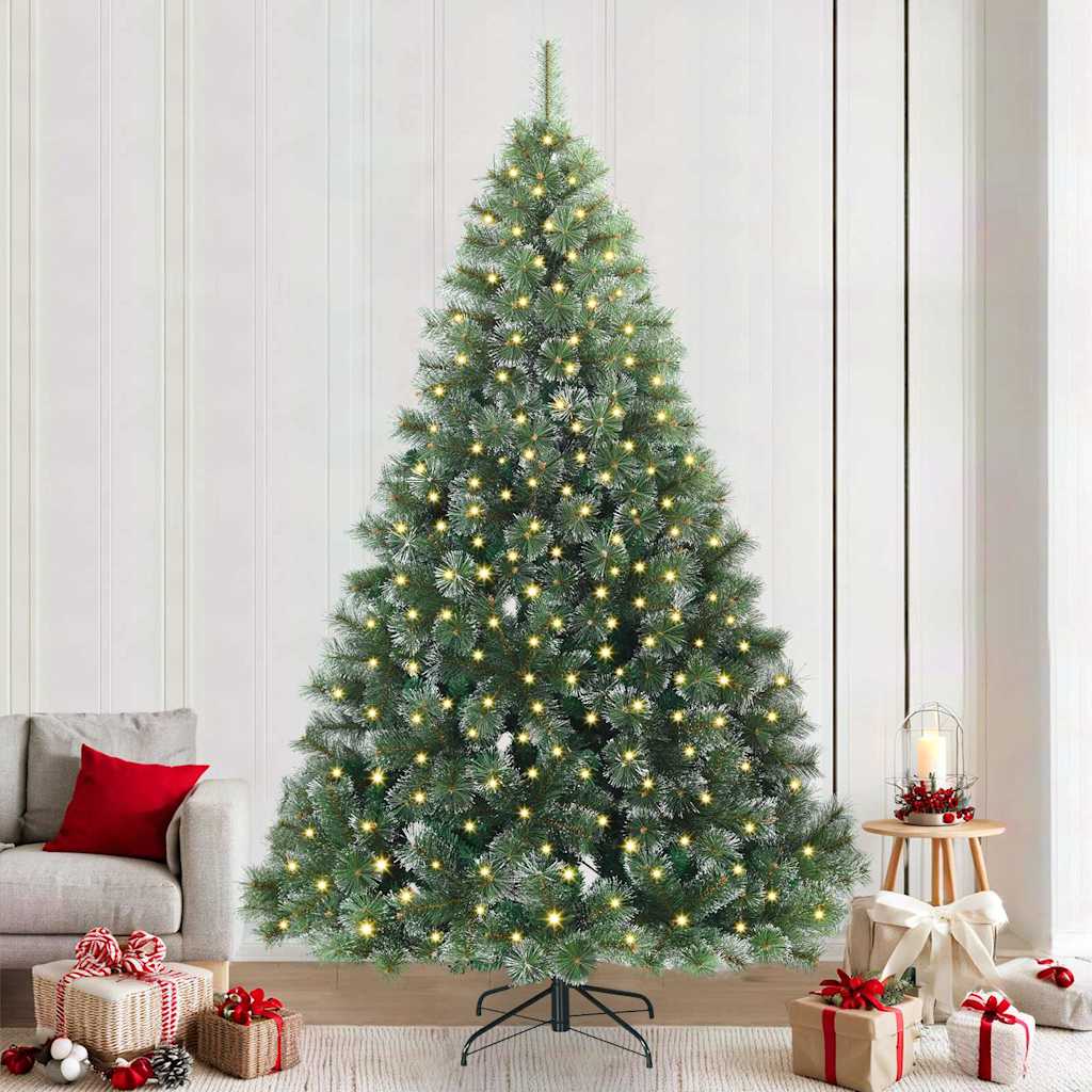Artificial Christmas Tree with 300 LEDs Green 240 cm PE and PVC