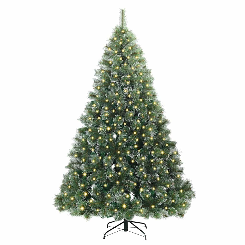 Artificial Christmas Tree with 300 LEDs Green 240 cm PE and PVC