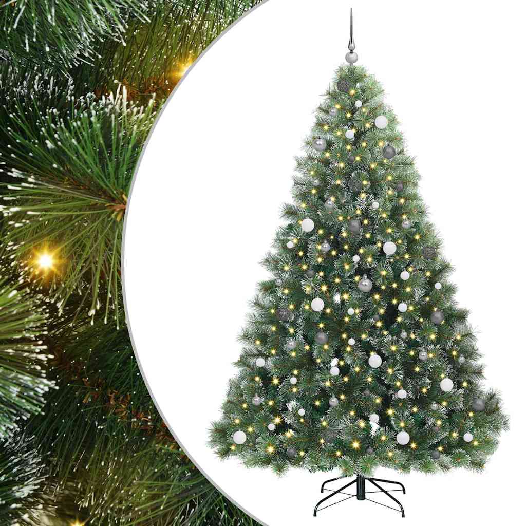 Artificial Christmas Tree with 300 LEDs Green 240 cm PE and PVC