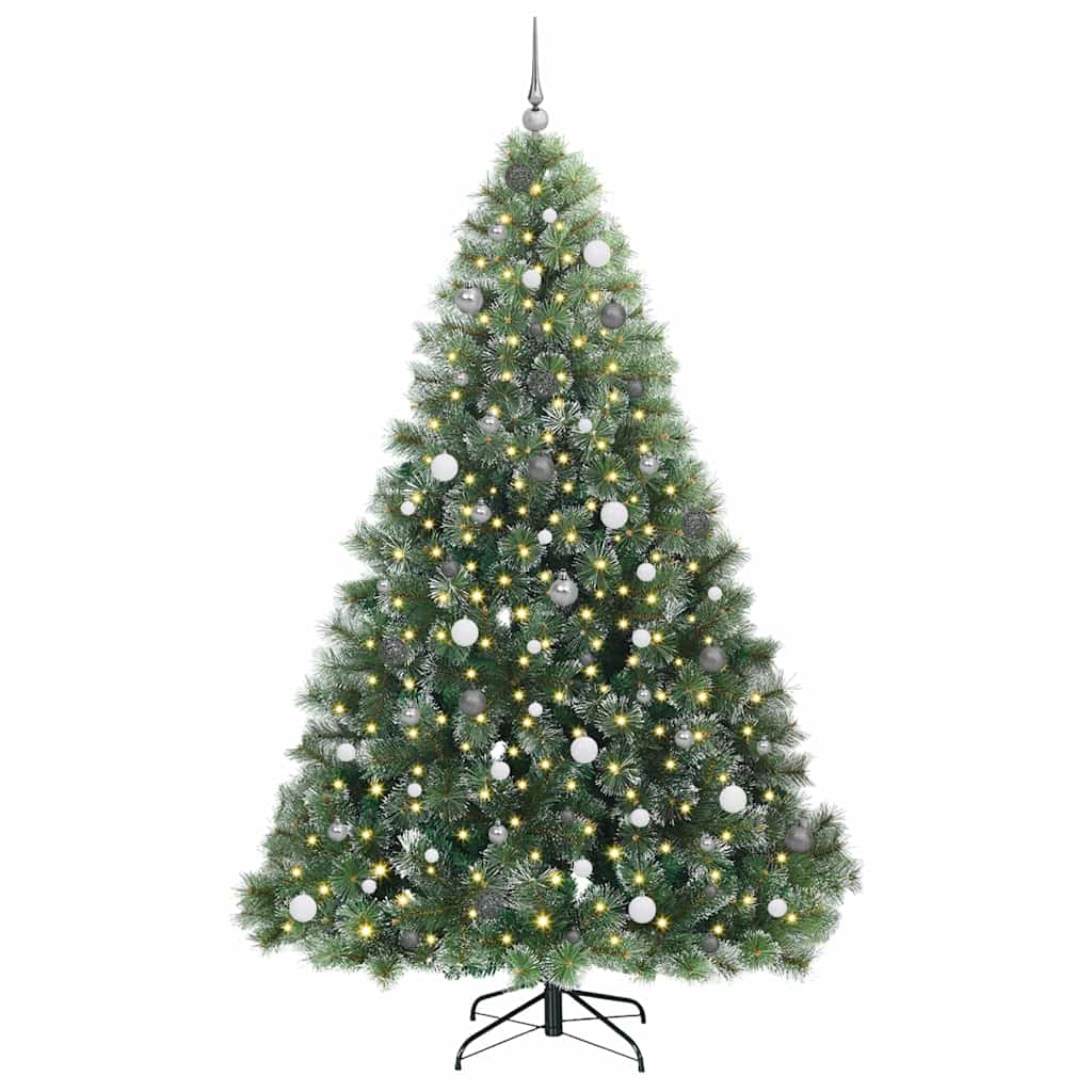 Artificial Christmas Tree with 300 LEDs Green 240 cm PE and PVC